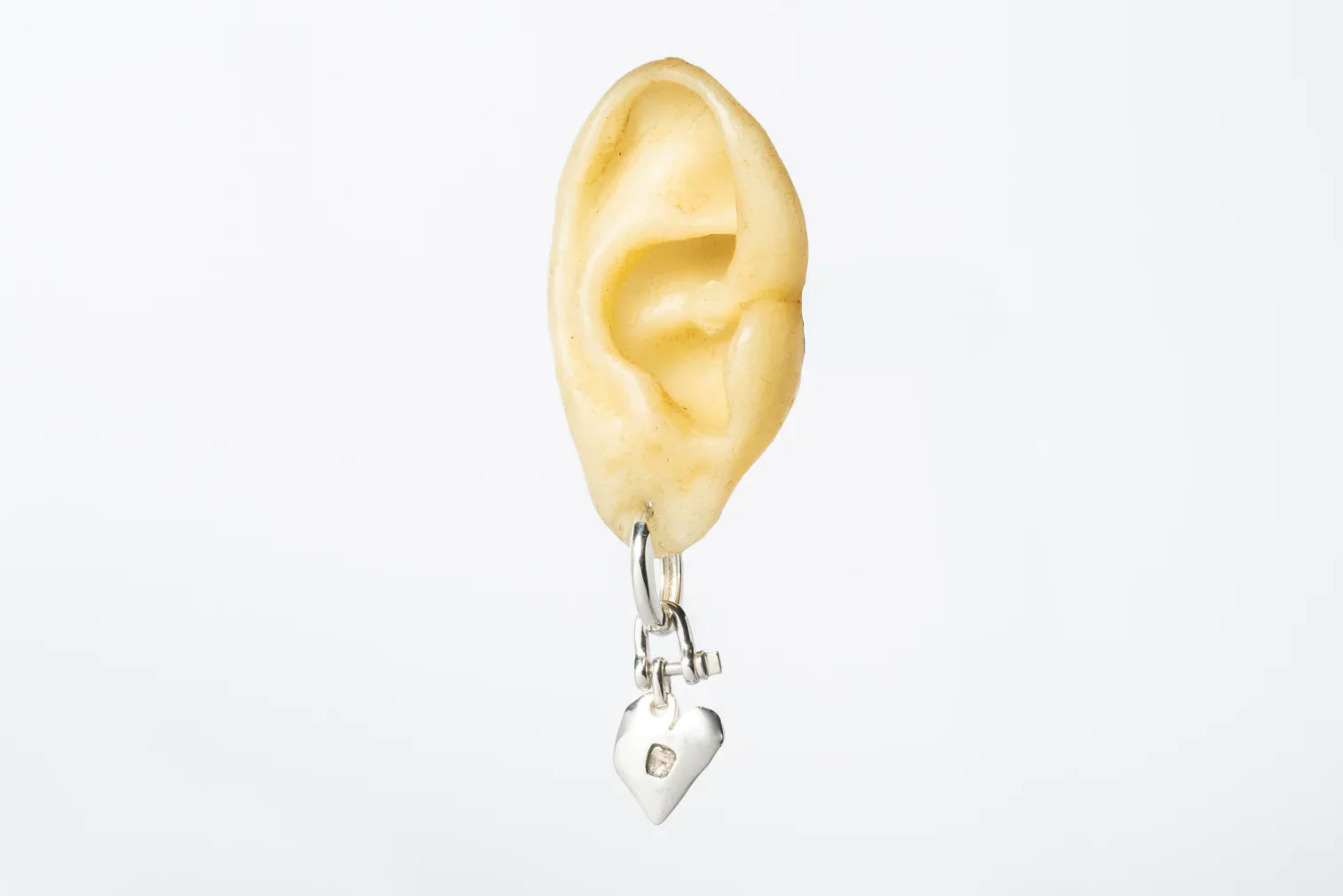 Jazz's Solid Heart Earring (Extra Small, 0.2 CT, Tiny Faceted Diamond Slab, PA+FCDIA)