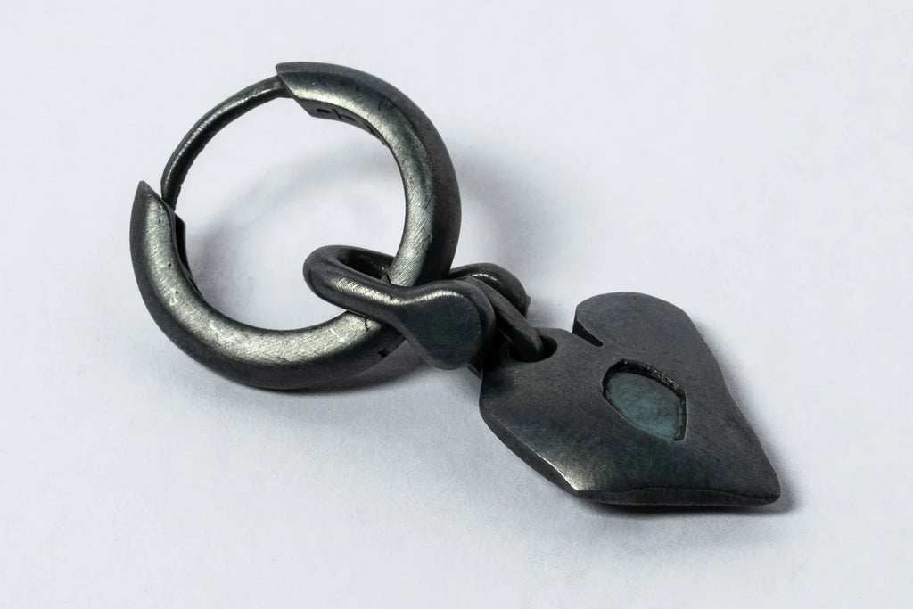 Jazz's Solid Heart Earring (Extra Small, 0.1 CT, Blue Diamond Slabs, KA+BDIA)