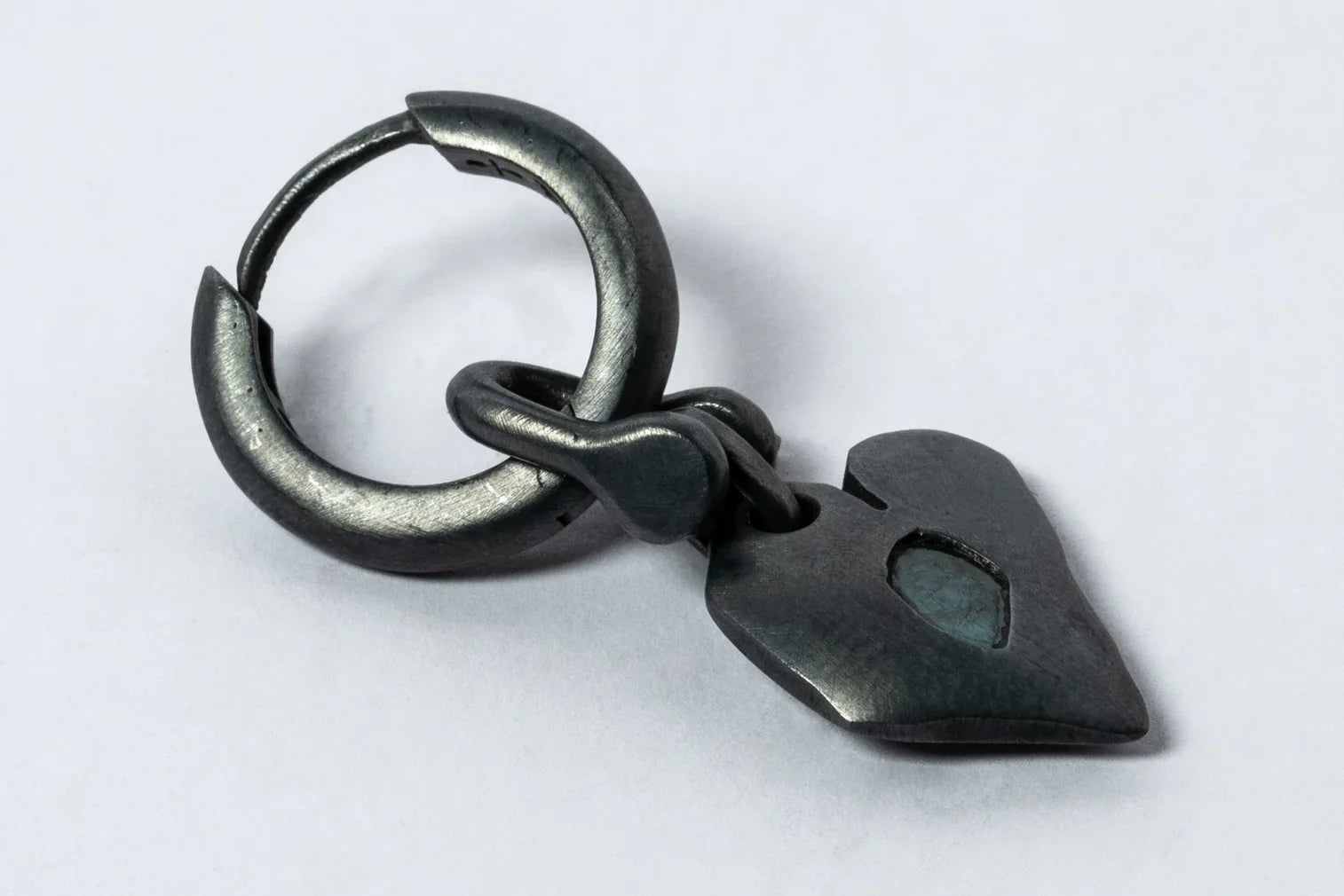 Jazz's Solid Heart Earring (Extra Small, 0.1 CT, Blue Diamond Slabs, KA+BDIA)