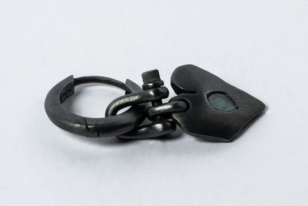 Jazz's Solid Heart Earring (Extra Small, 0.1 CT, Blue Diamond Slabs, KA+BDIA)