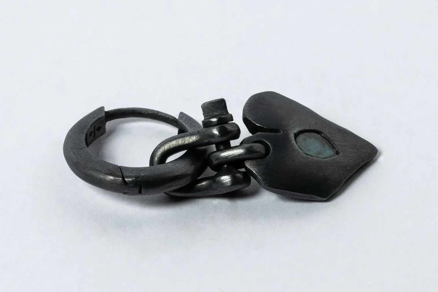 Jazz's Solid Heart Earring (Extra Small, 0.1 CT, Blue Diamond Slabs, KA+BDIA)