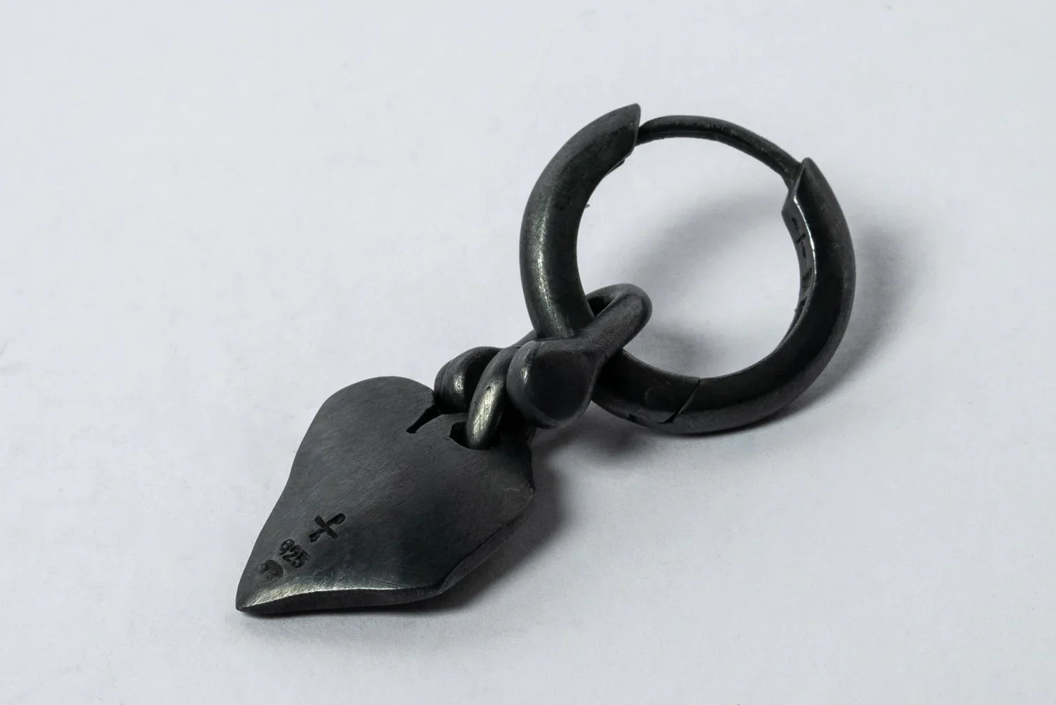 Jazz's Solid Heart Earring (Extra Small, 0.1 CT, Blue Diamond Slabs, KA+BDIA)