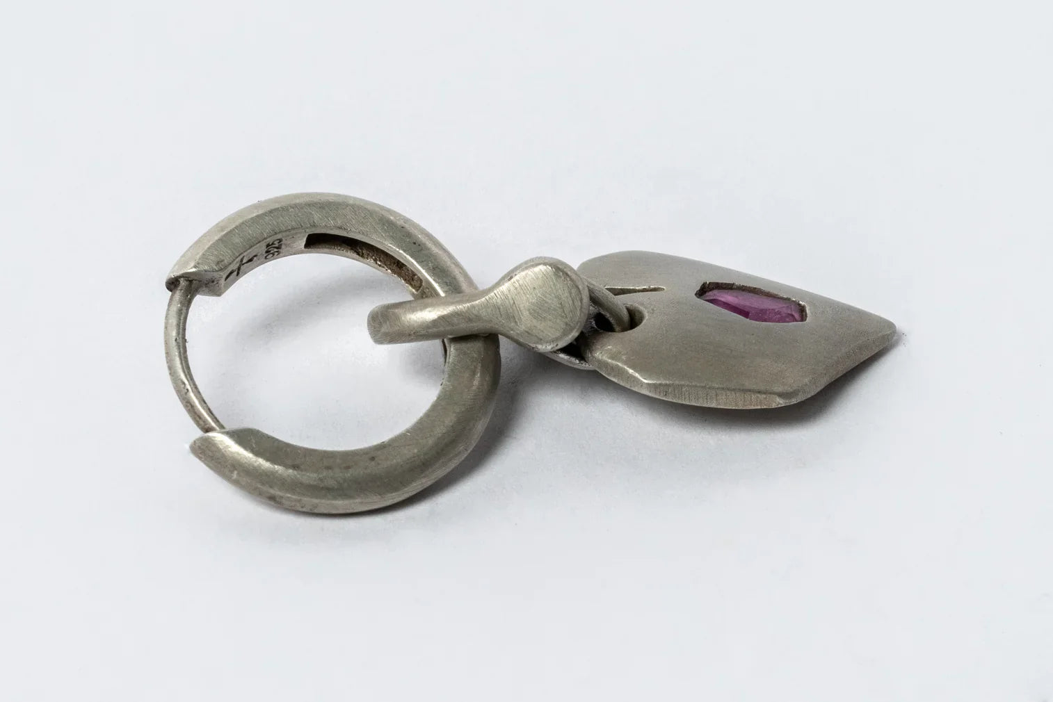 Jazz's Solid Heart Earring (Extra Small, 0.2 CT, Ruby Slice, DA+RUB)