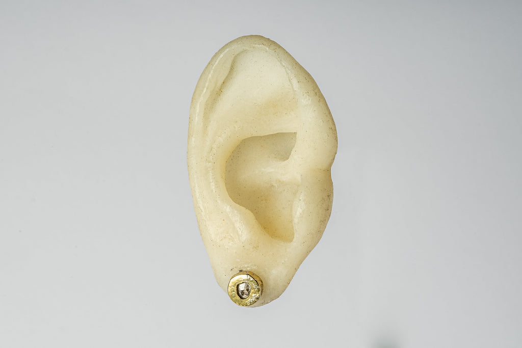 Stud Earring (Fuse, 0.2 CT, Tiny Faceted Diamond Slab, DA18K+FCDIA)