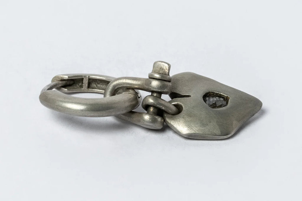 Jazz's Solid Heart Earring (Extra Small, 0.2 CT, Tiny Faceted Diamond Slab, DA+FCDIA)