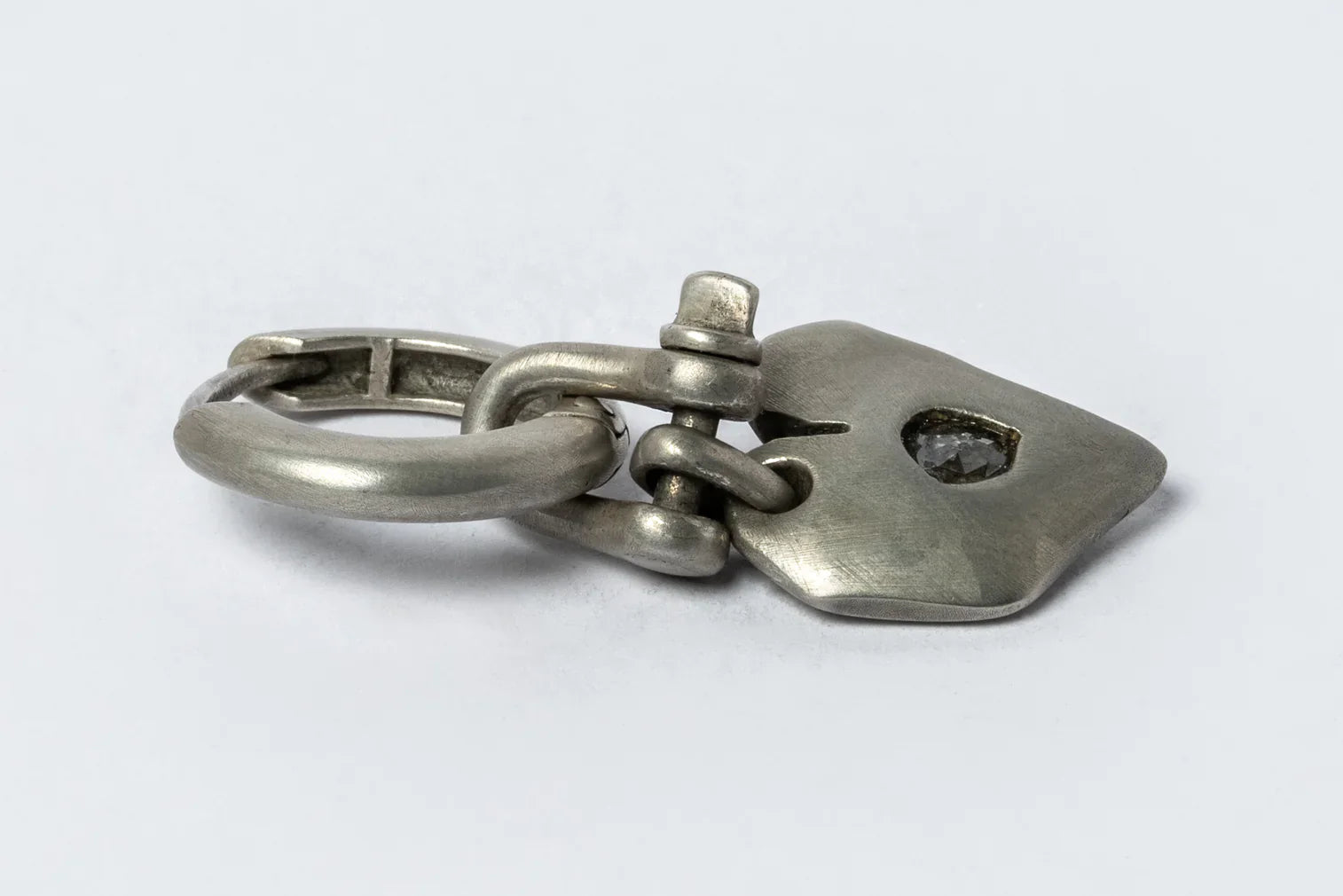 Jazz's Solid Heart Earring (Extra Small, 0.2 CT, Tiny Faceted Diamond Slab, DA+FCDIA)