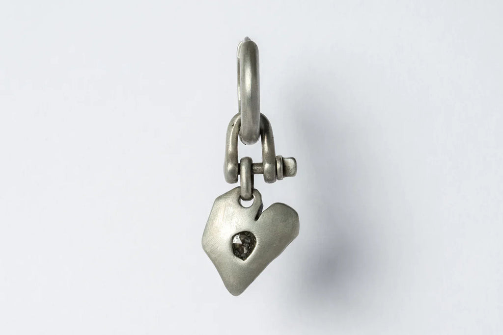 Jazz's Solid Heart Earring (Extra Small, 0.2 CT, Tiny Faceted Diamond Slab, DA+FCDIA)