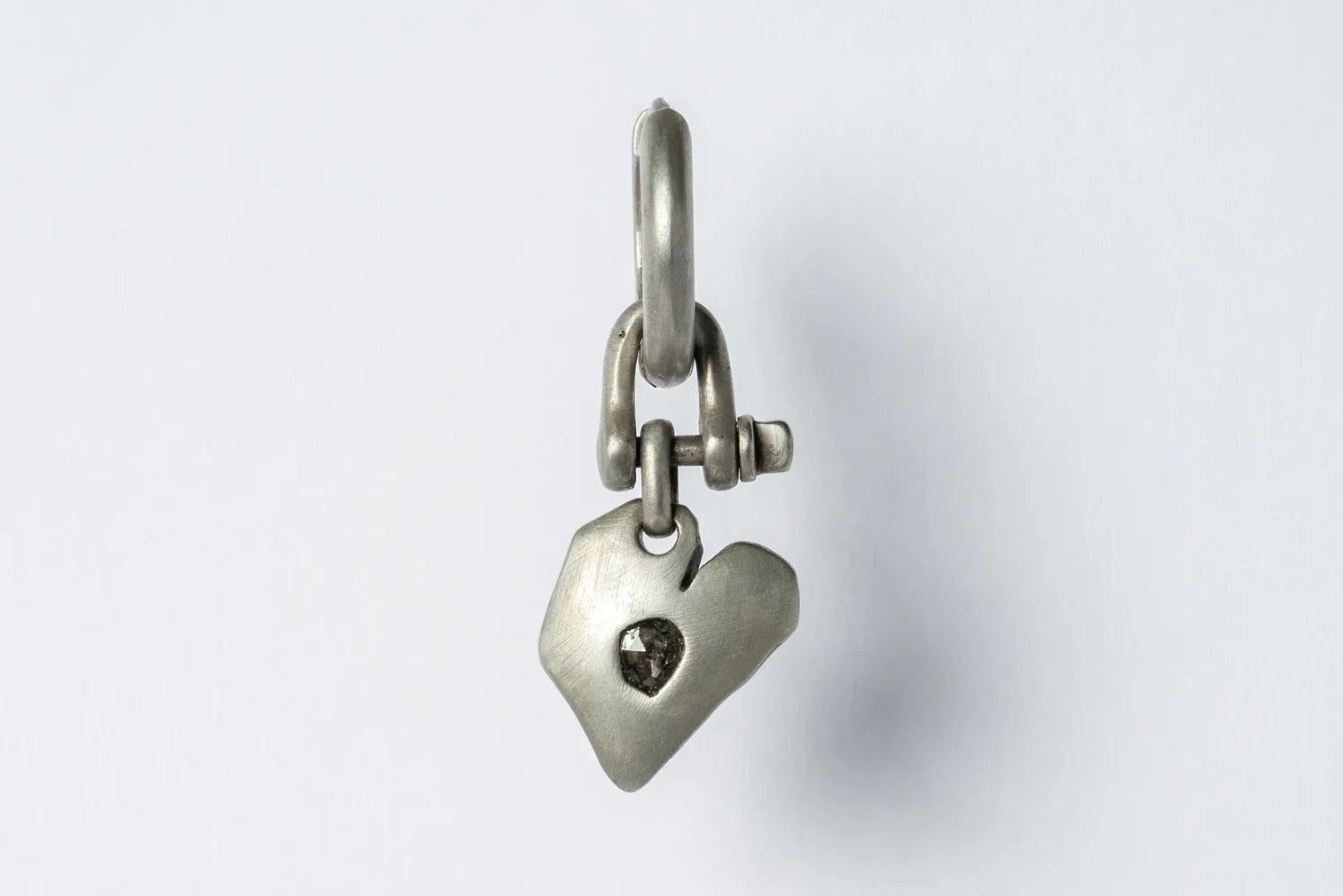 Jazz's Solid Heart Earring (Extra Small, 0.2 CT, Tiny Faceted Diamond Slab, DA+FCDIA)