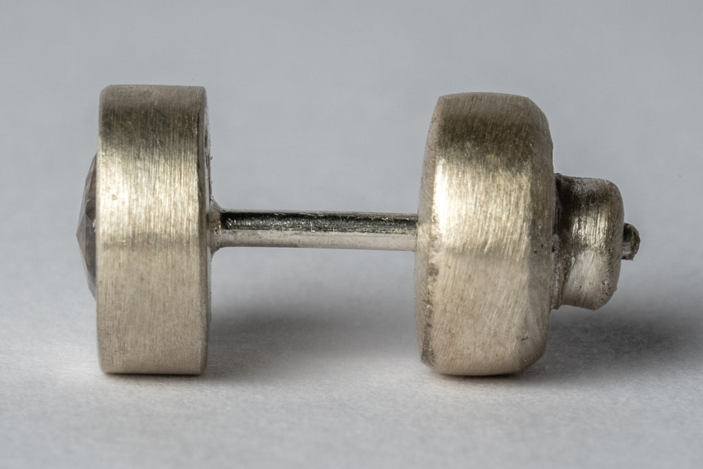 Stud Earring (0.2 CT, Tiny Faceted Diamond Slab, MA+FCDIA)