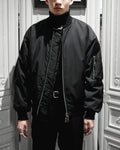 BLACK UNISEX REVERSIBLE MINK FUR BOMBER W/O LOGO