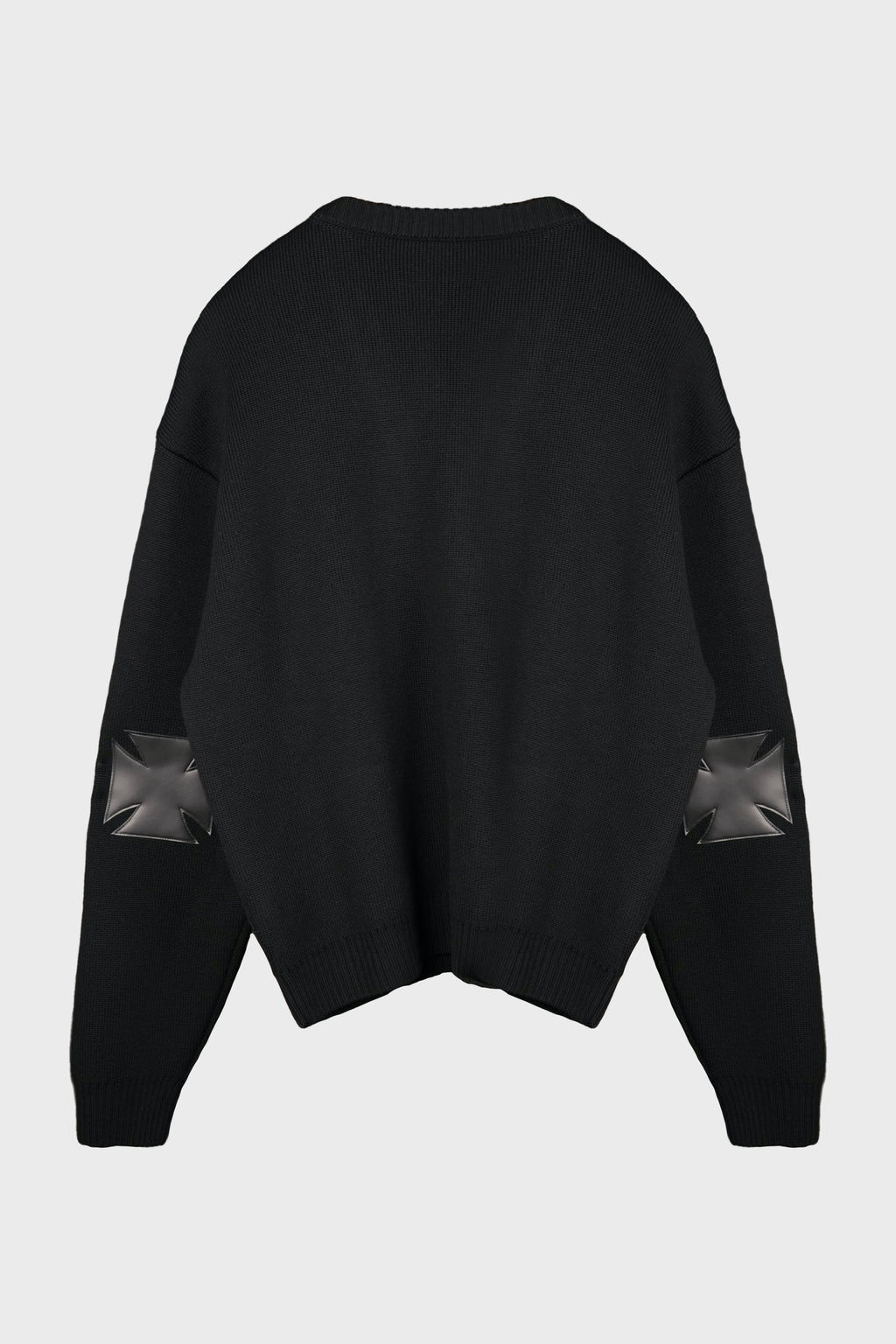 LEATHER CROSSES CARDIGAN BLACK