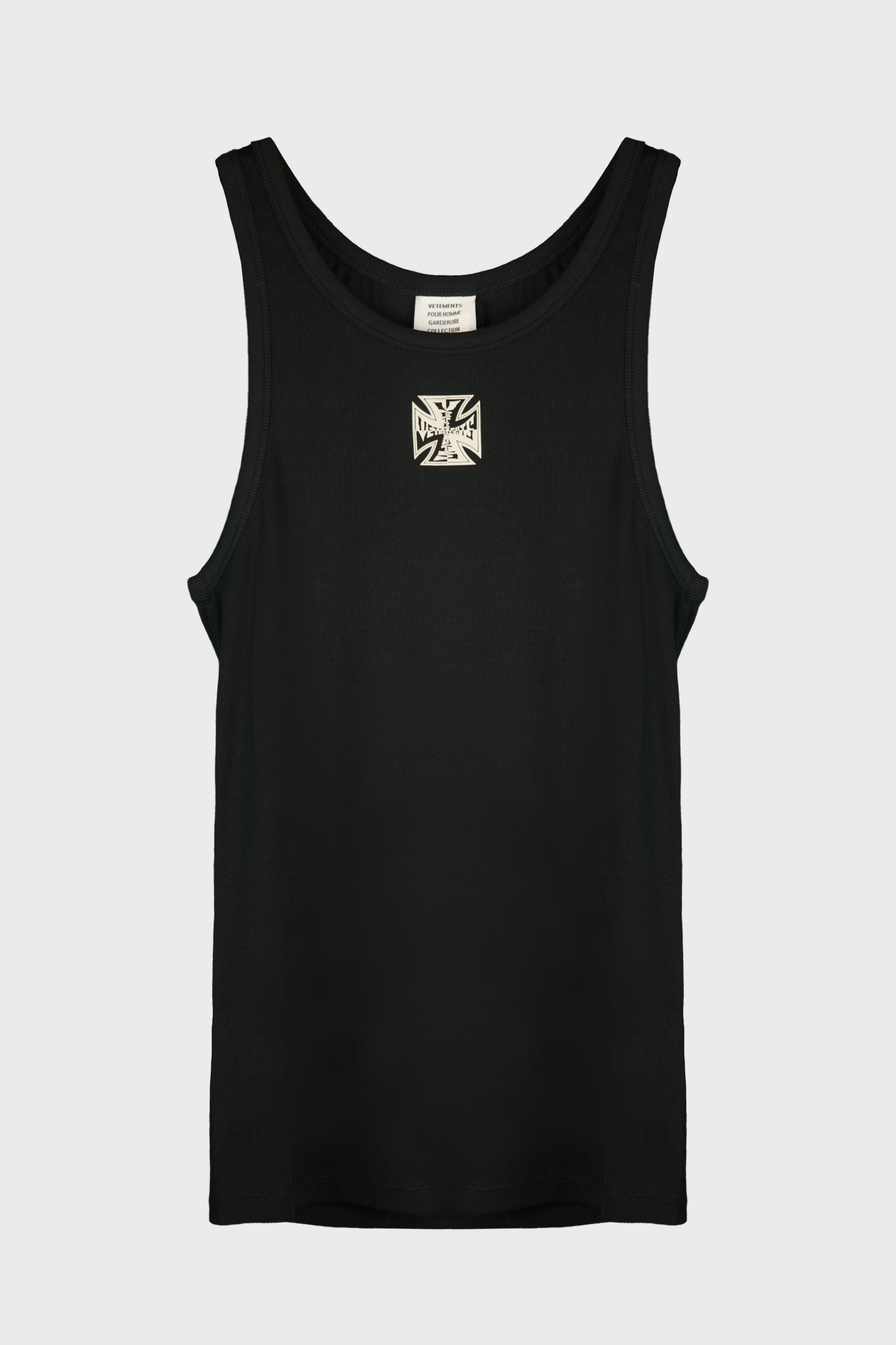 BIKER CROSS LOGO TANKTOP BLACK