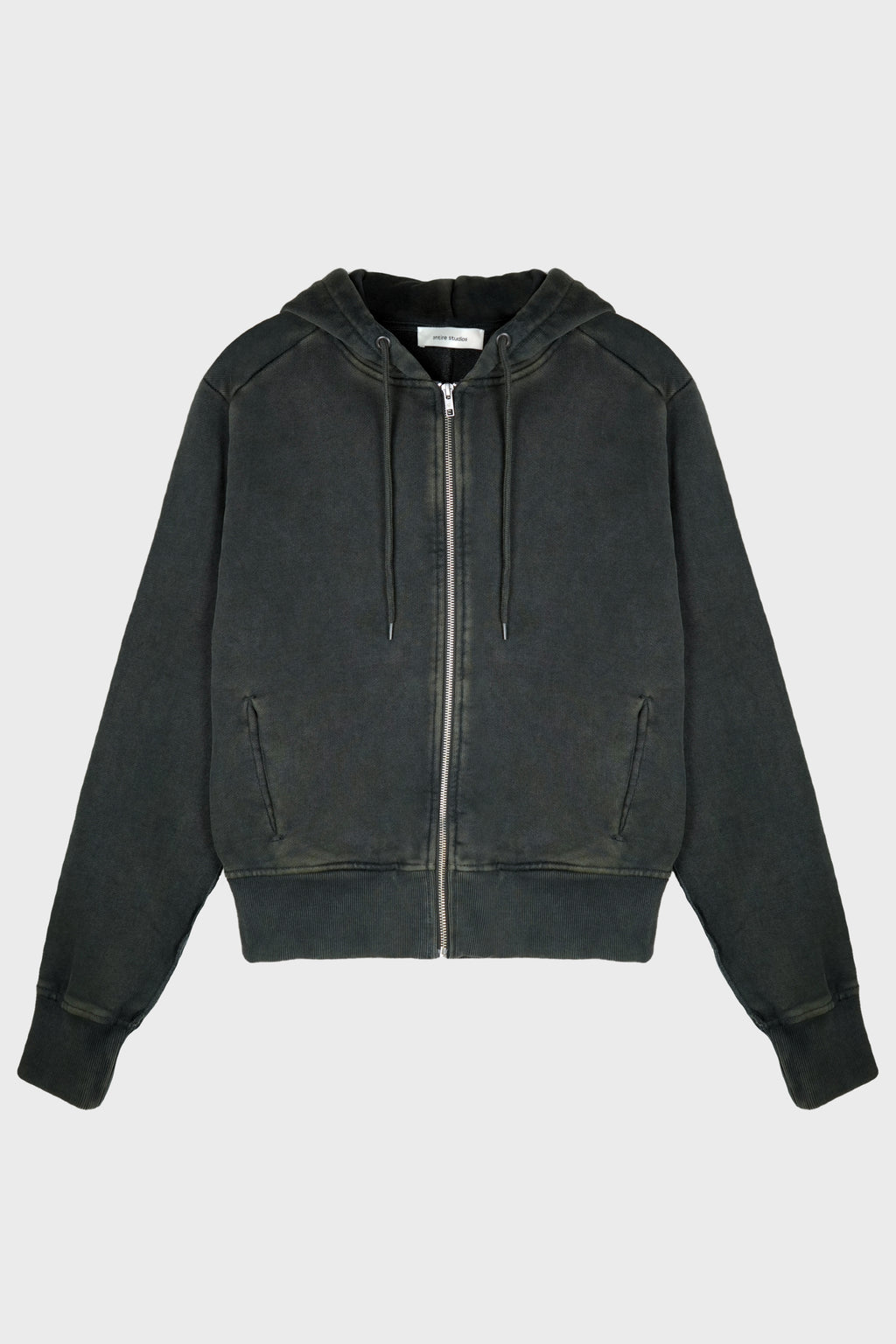 SLIM ZIP UP WASHED BLACK