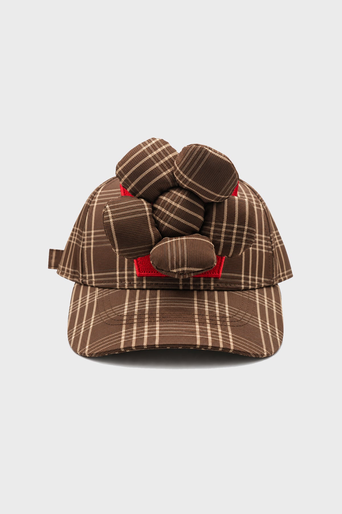 FLOWER CAP BROWN CHECK