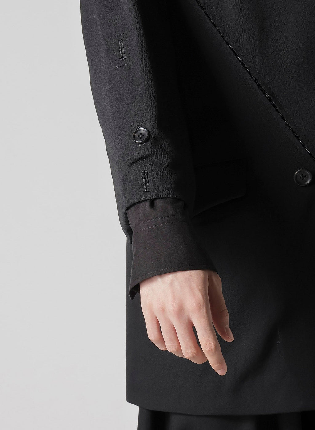 ZIP DETAIL PANELED JACKET BLACK