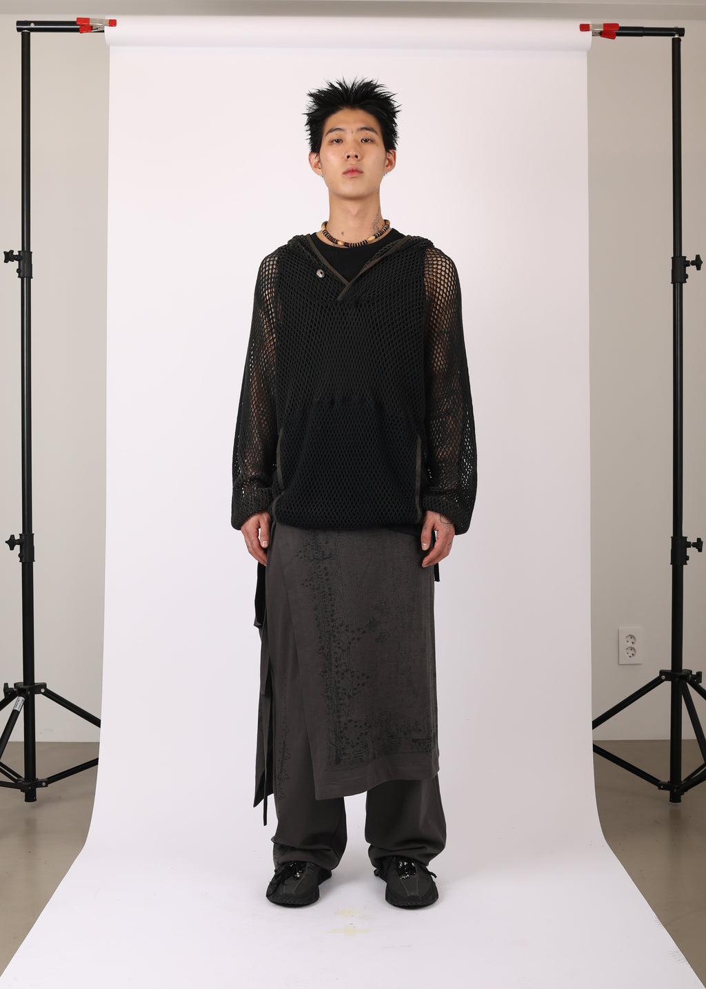 JERSEY SCARF PANTS CHARCOAL