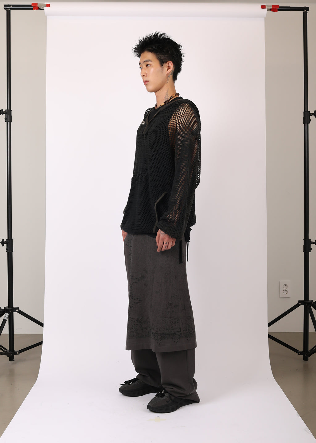 JERSEY SCARF PANTS CHARCOAL