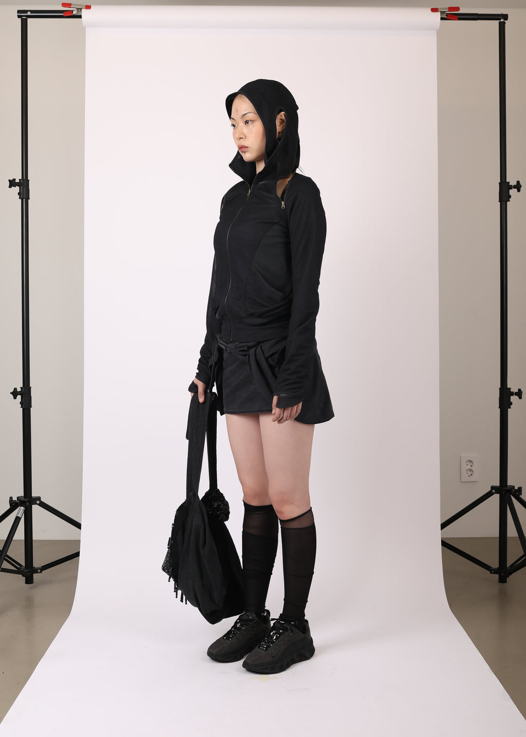 SLASHED ZIP HOODIE MIDNIGHT