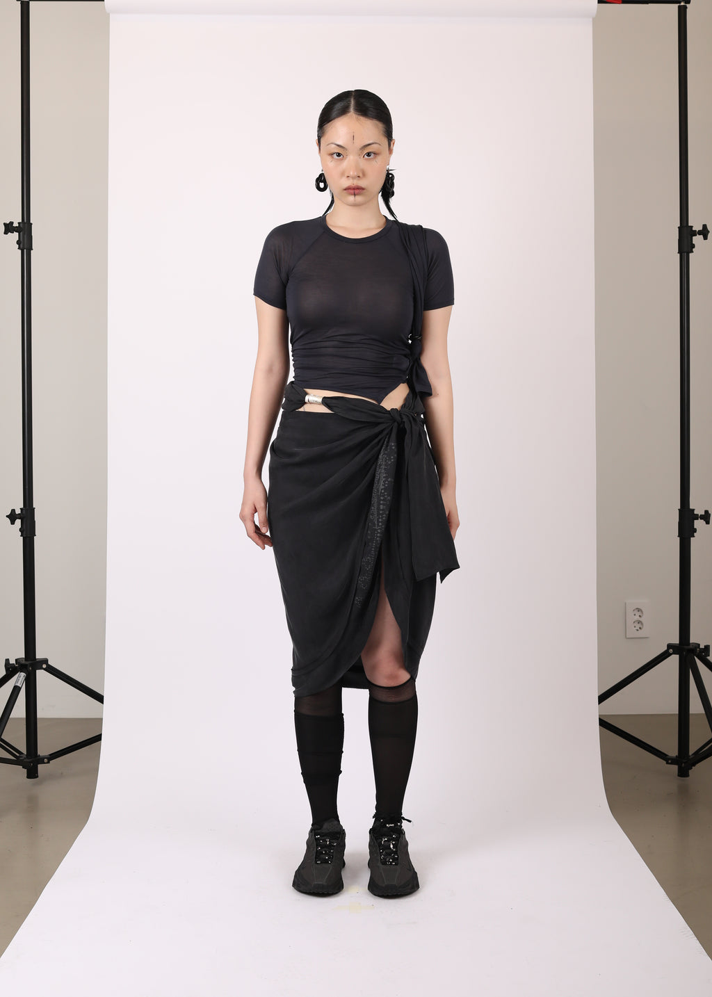 DRAPED SKIRT BLACK