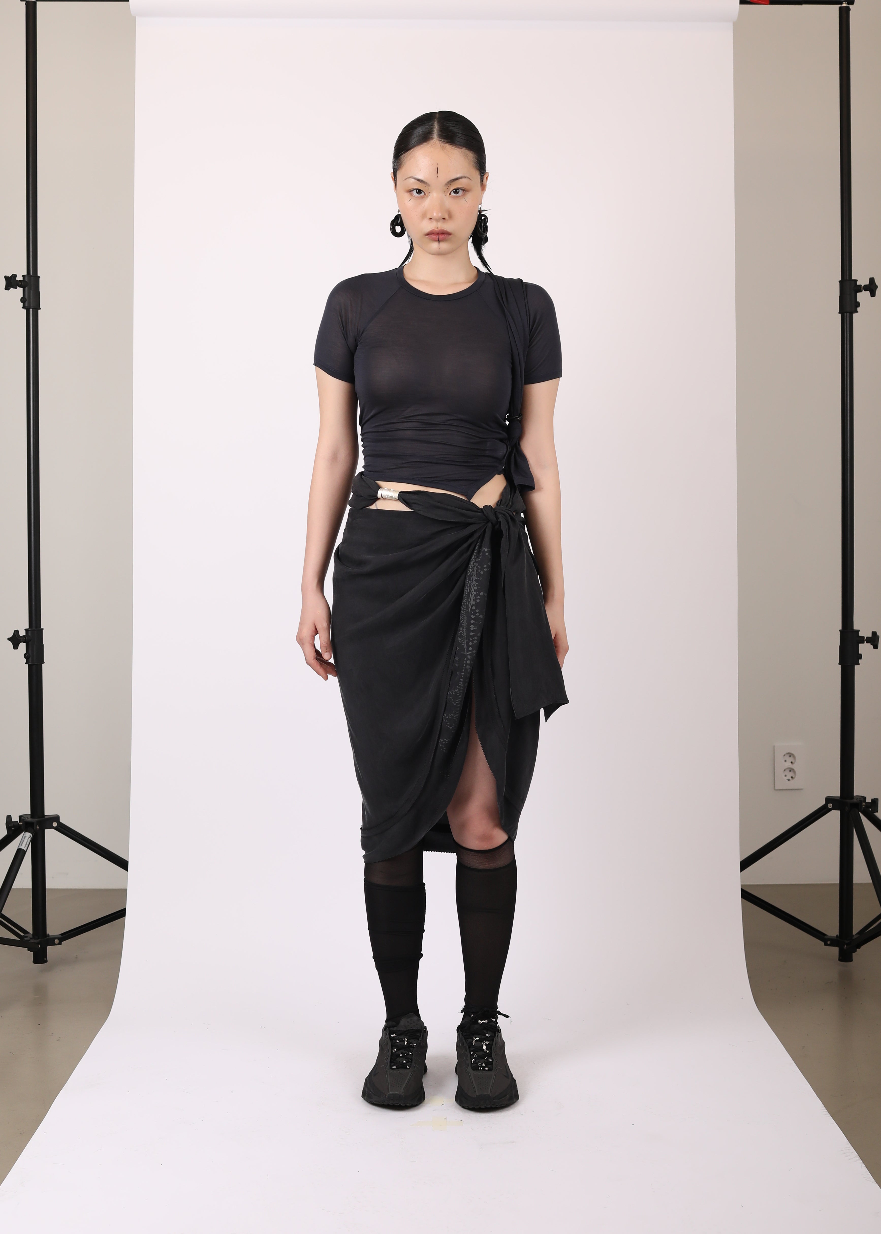 DRAPED SKIRT BLACK