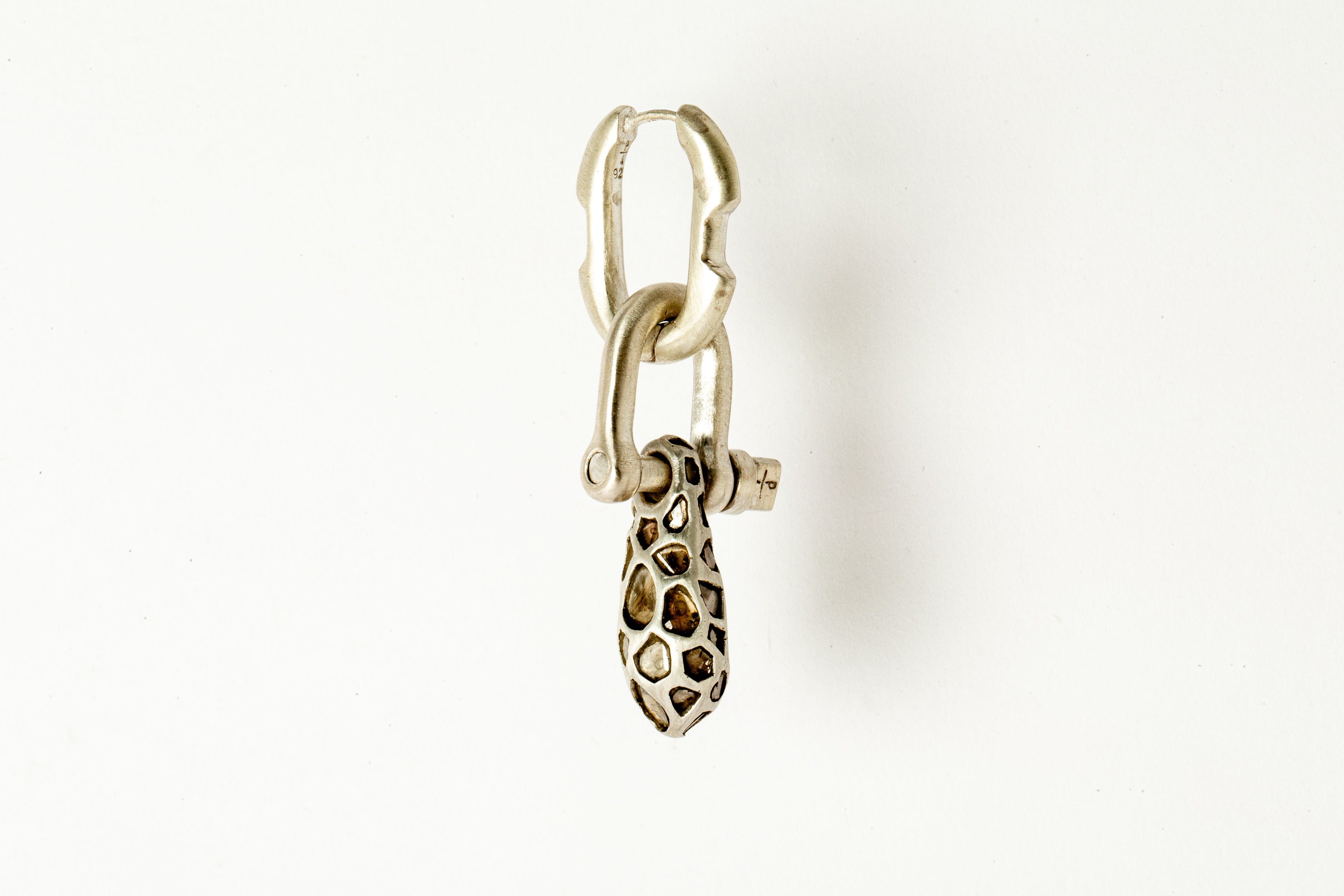 Deco Earring (Extra Small Link, Mega Pavé)