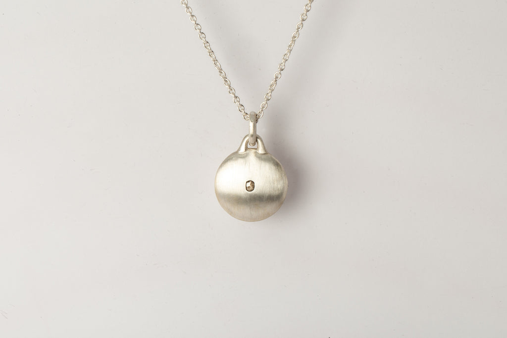 Disk Necklace (0.2 CT, Tiny Faceted Diamond Slab, 35mm)