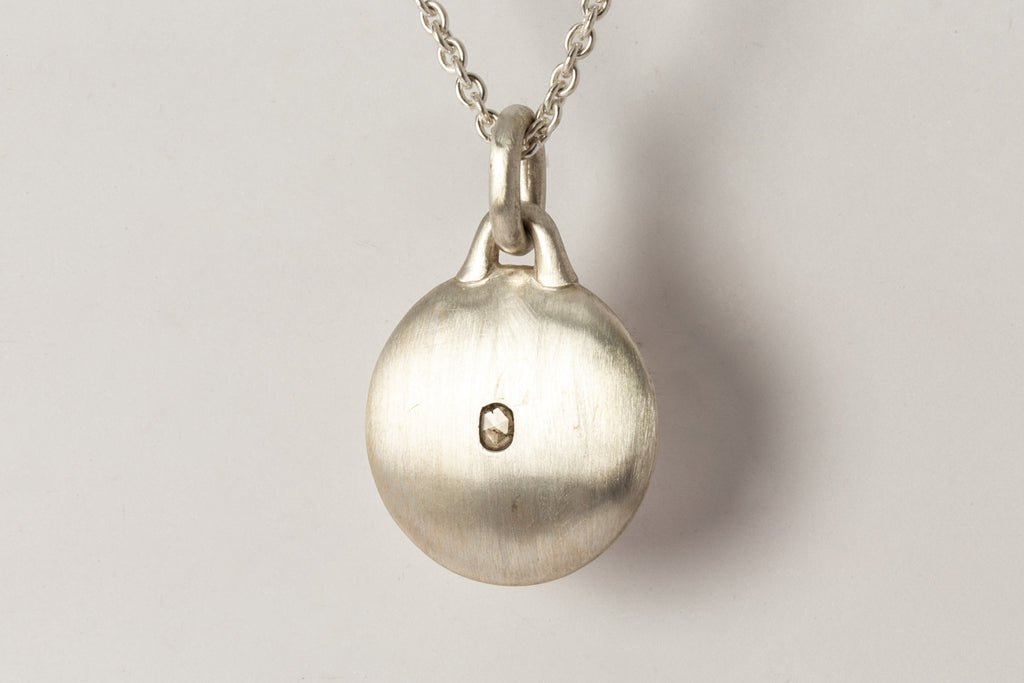 Disk Necklace (0.2 CT, Tiny Faceted Diamond Slab, 35mm)