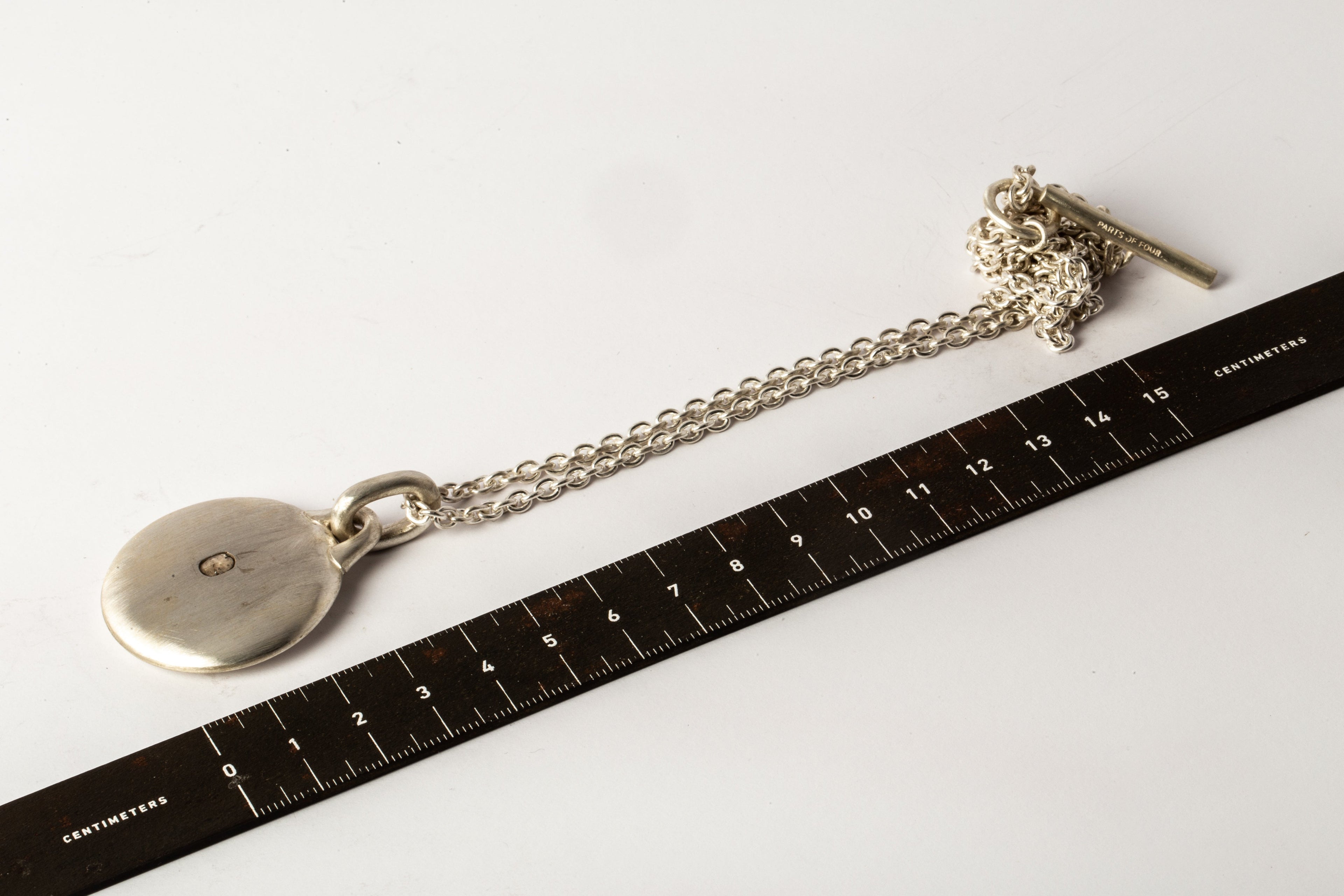 Disk Necklace (0.2 CT, Tiny Faceted Diamond Slab, 35mm)