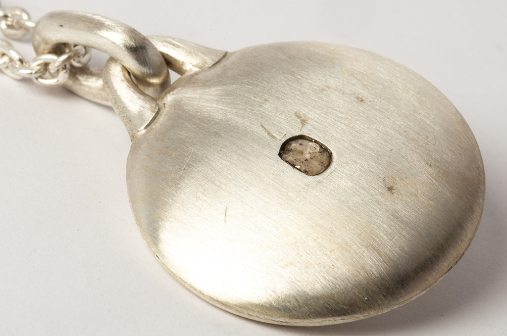 Disk Necklace (0.2 CT, Tiny Faceted Diamond Slab, 35mm)