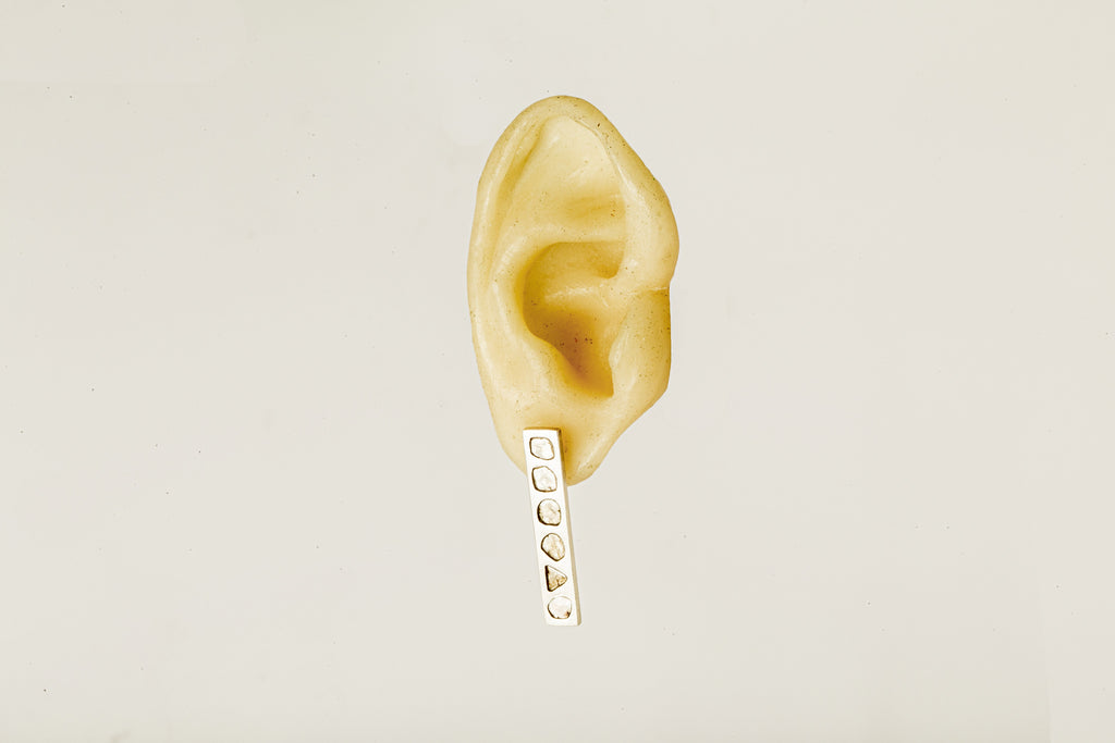 Plate Earring (0.6 CT, 6 Diamond Slabs)