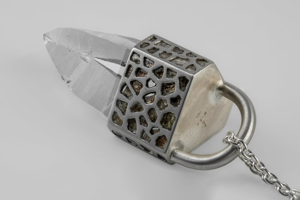 Talisman Necklace (Mega Pavé, Lemurian Quartz, MA+DIA+LEM)