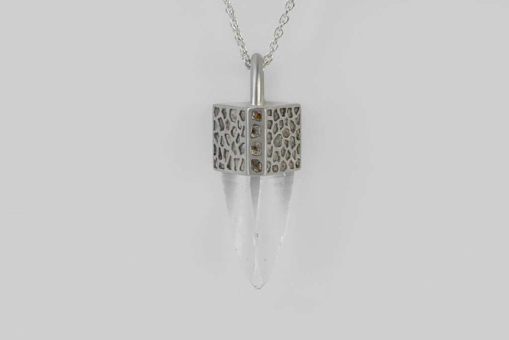 Talisman Necklace (Mega Pavé, Lemurian Quartz, MA+DIA+LEM)