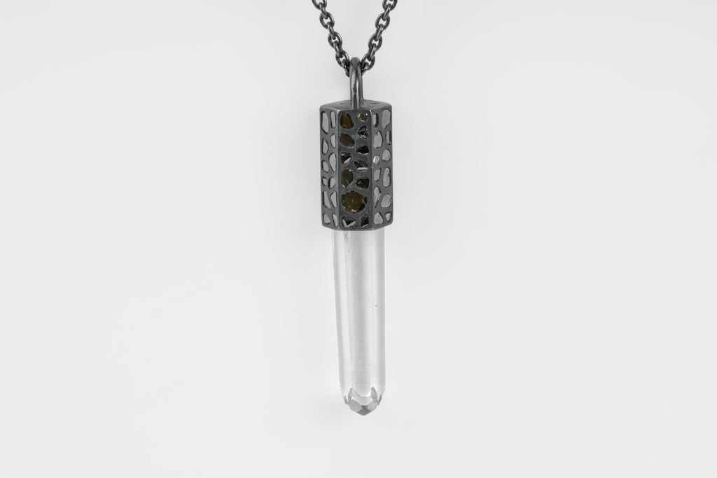 Talisman Necklace (Mega Pavé, Lemurian Quartz, KA+DIA+LEM)