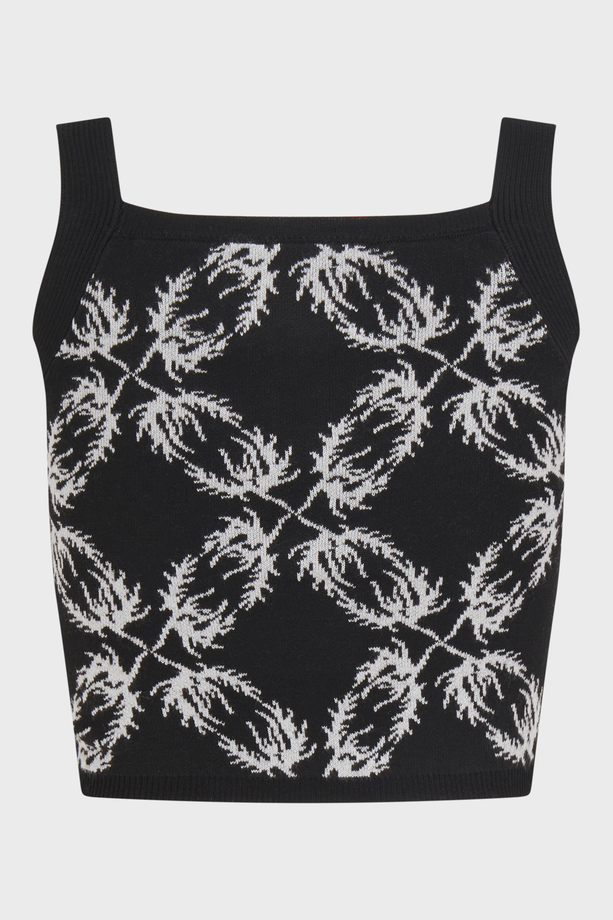 BLACK JACQUARD KNIT TANK