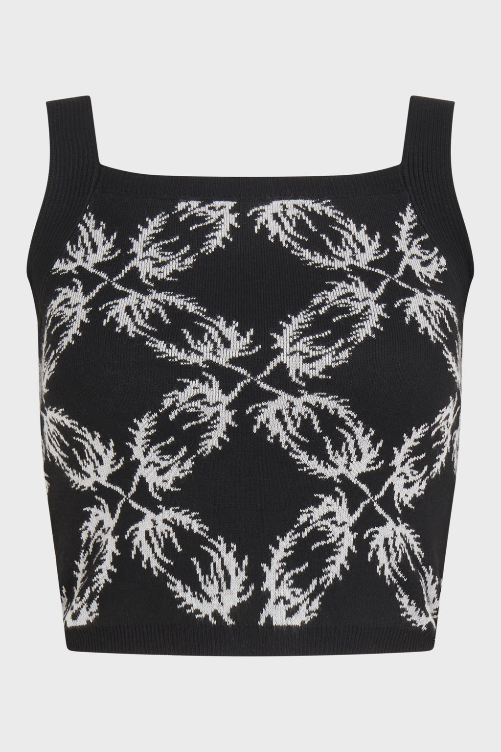 BLACK JACQUARD KNIT TANK