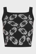 BLACK JACQUARD KNIT TANK