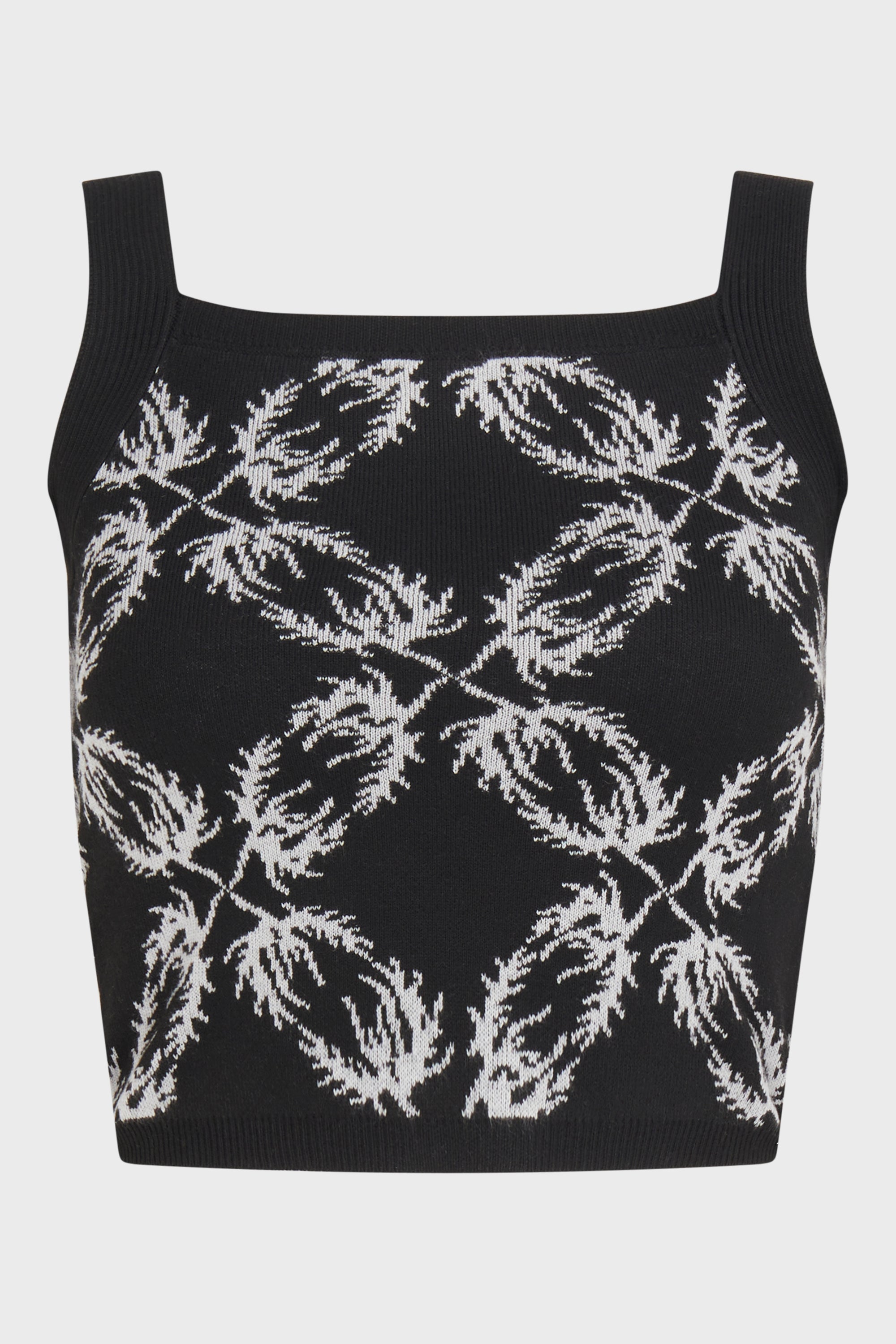BLACK JACQUARD KNIT TANK