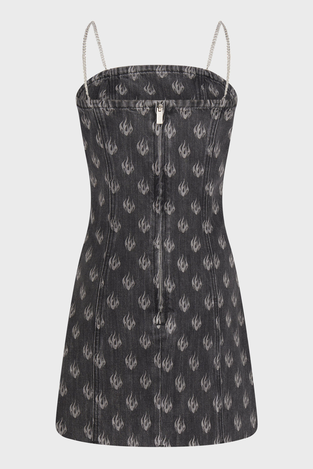 METAL SLING BANDEAU LOGO DRESS