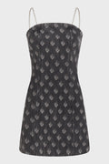 METAL SLING BANDEAU LOGO DRESS