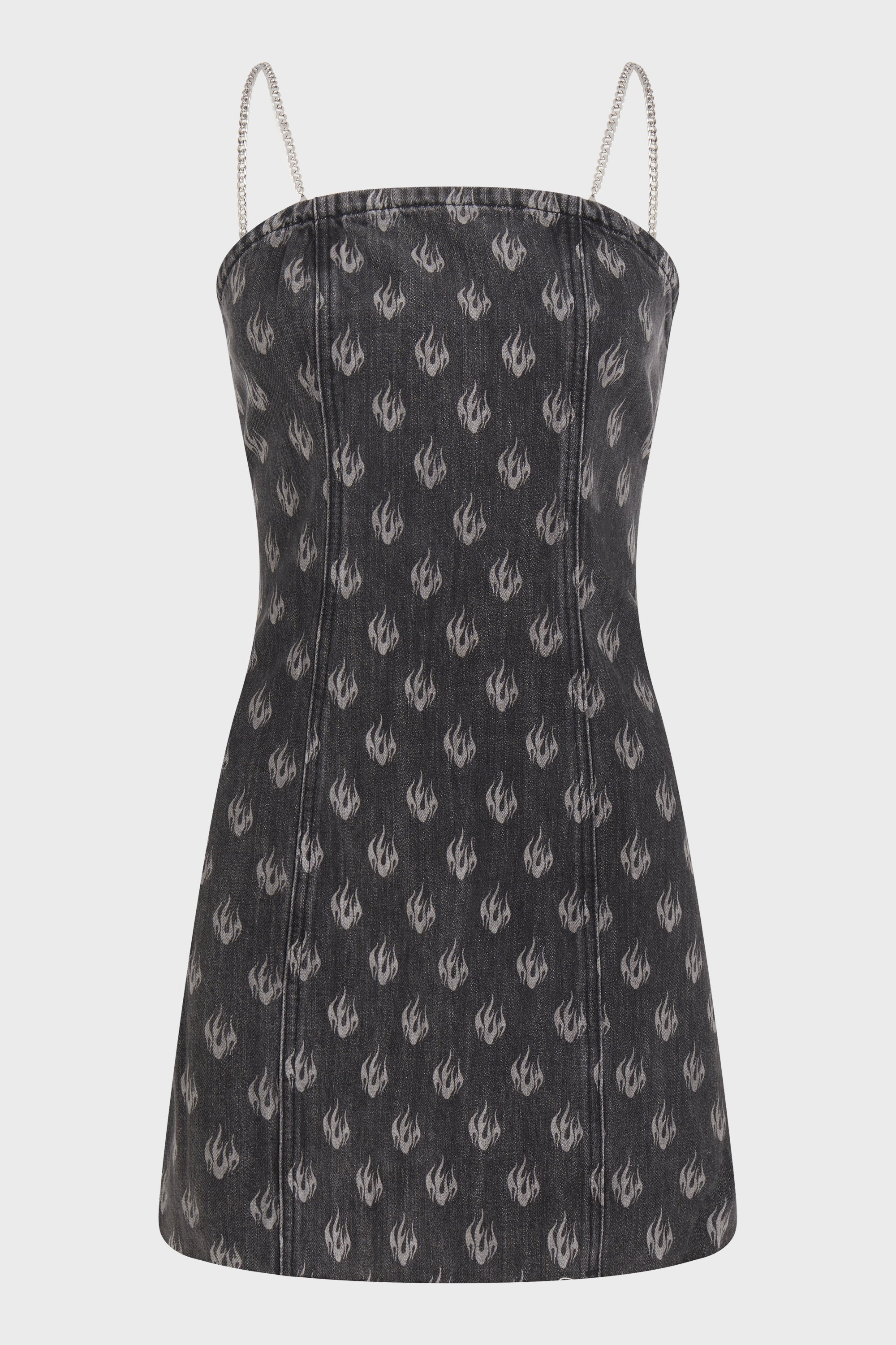 METAL SLING BANDEAU LOGO DRESS