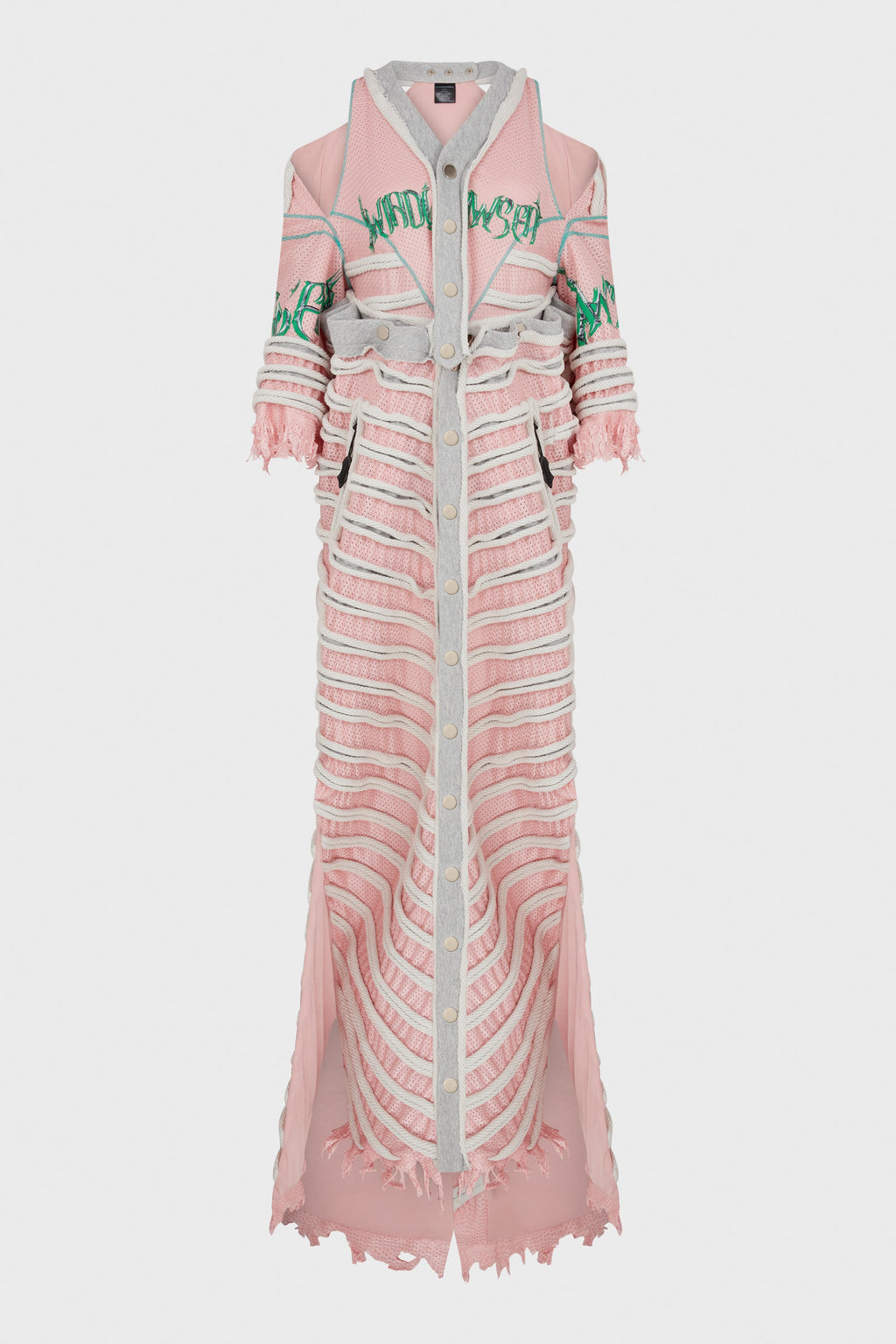 MESH STRIPED BOXING ROBE