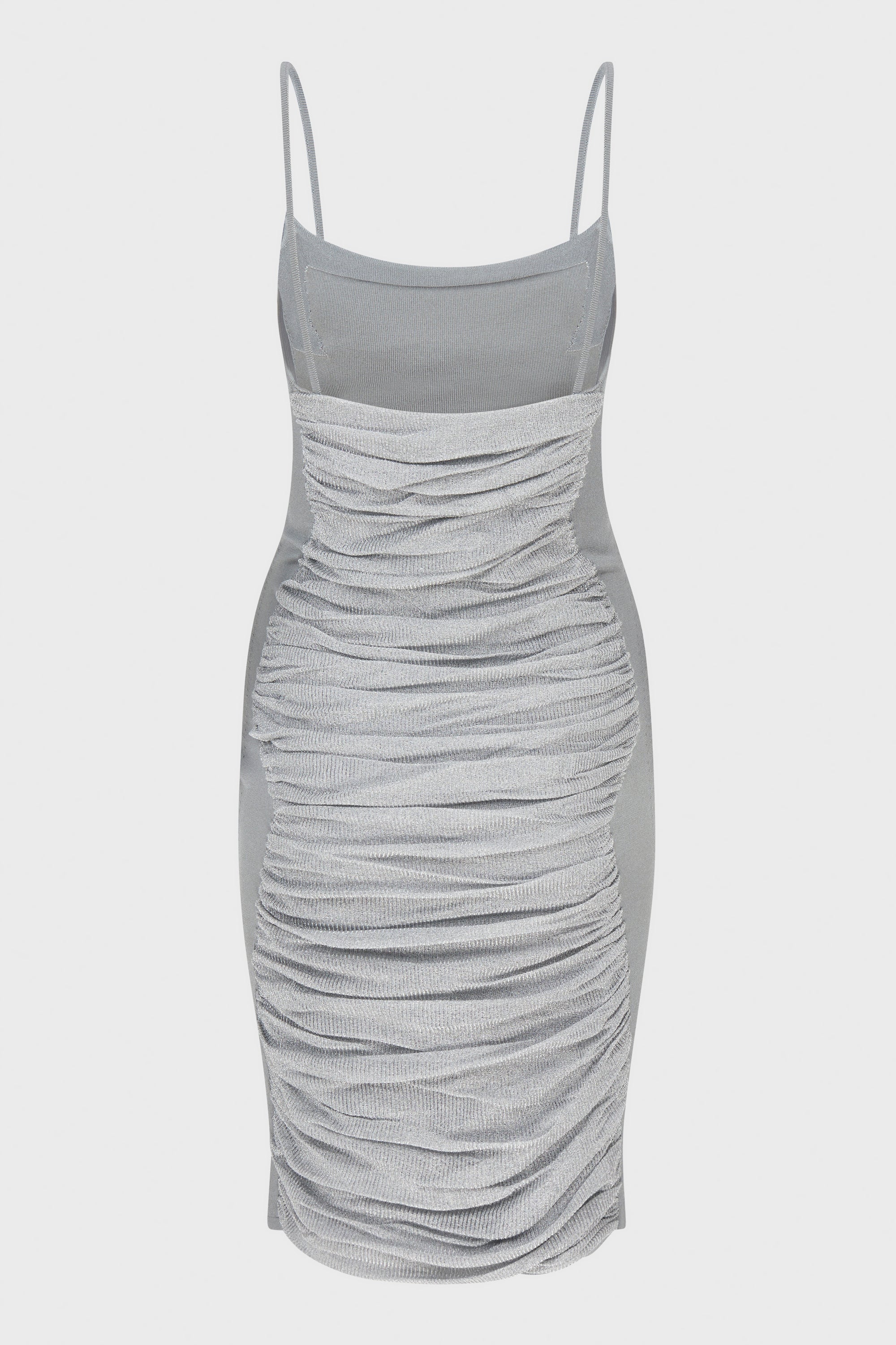 METALLIC DRAPE MINI DRESS