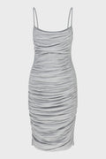 METALLIC DRAPE MINI DRESS