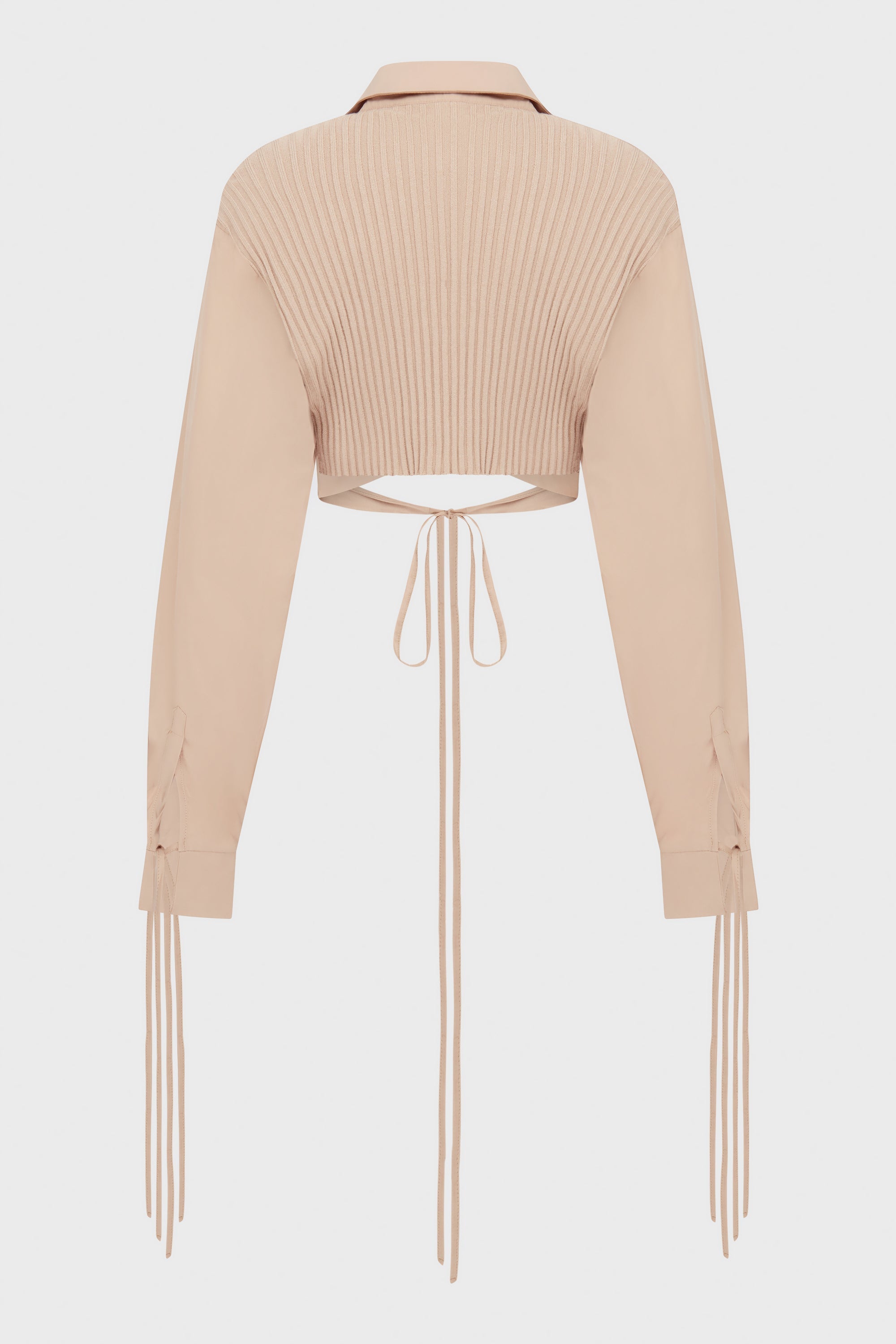 CRISS CROSS CARDIGAN WITH RIBBED