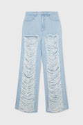 CLASSIC DENIM FRAYED PANTS