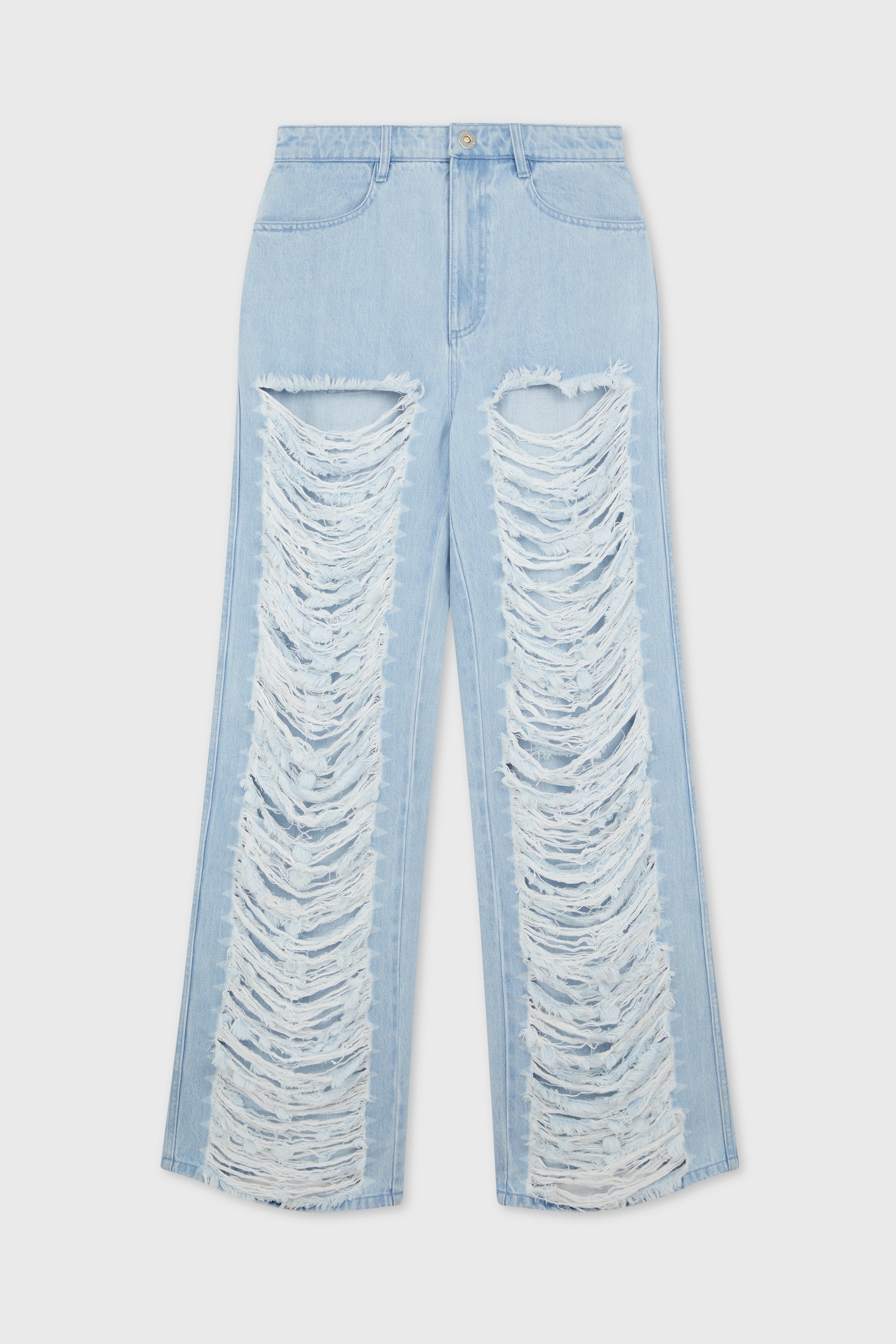 CLASSIC DENIM FRAYED PANTS