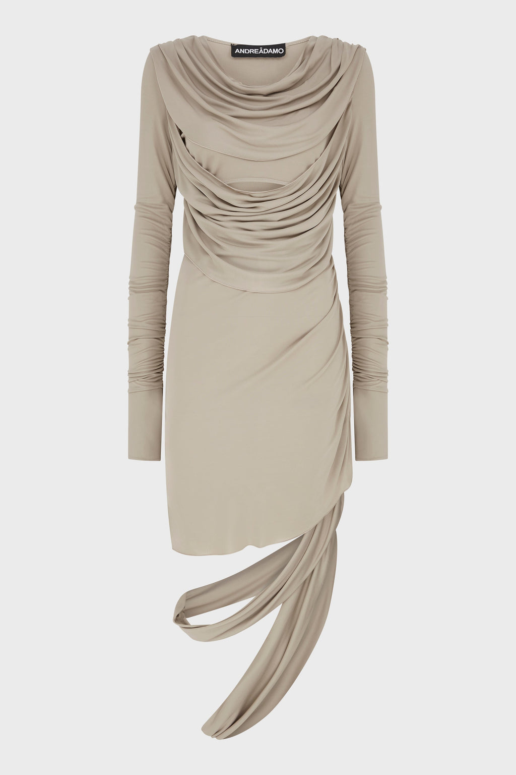 DRAPED JERSEY CUT-OUT MINI DRESS ARGILLA