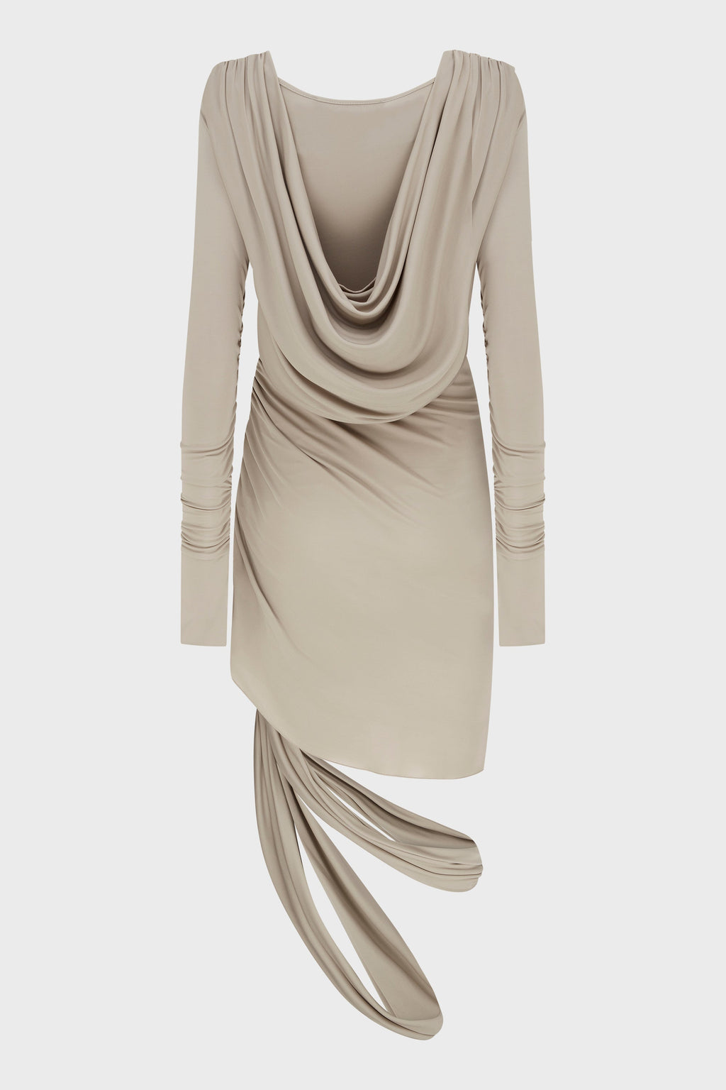 DRAPED JERSEY CUT-OUT MINI DRESS ARGILLA