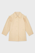 RUFFLE DETAIL QUILTING HALF COAT