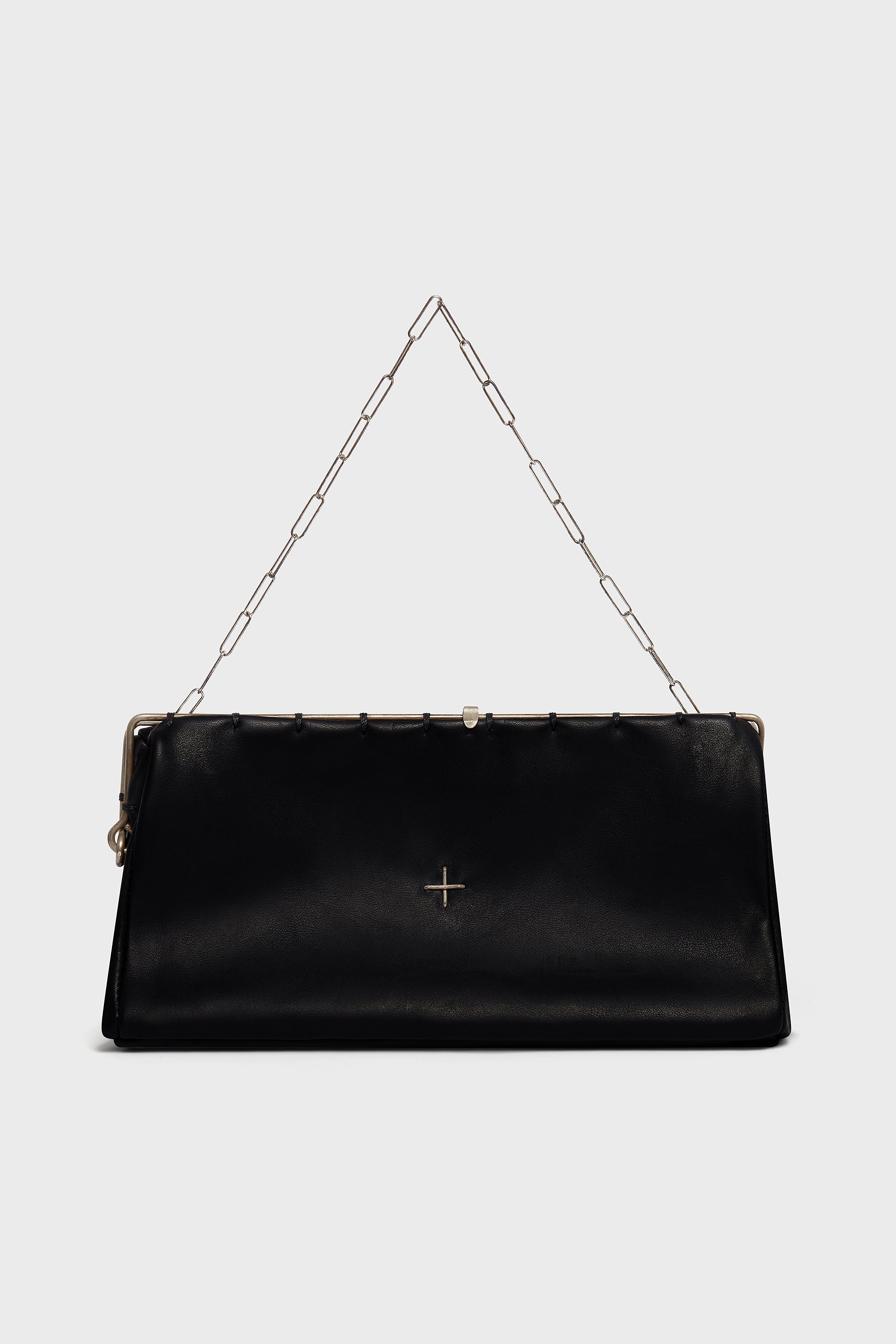 SILVER RIM SMALL POCHETTE W/CHAIN